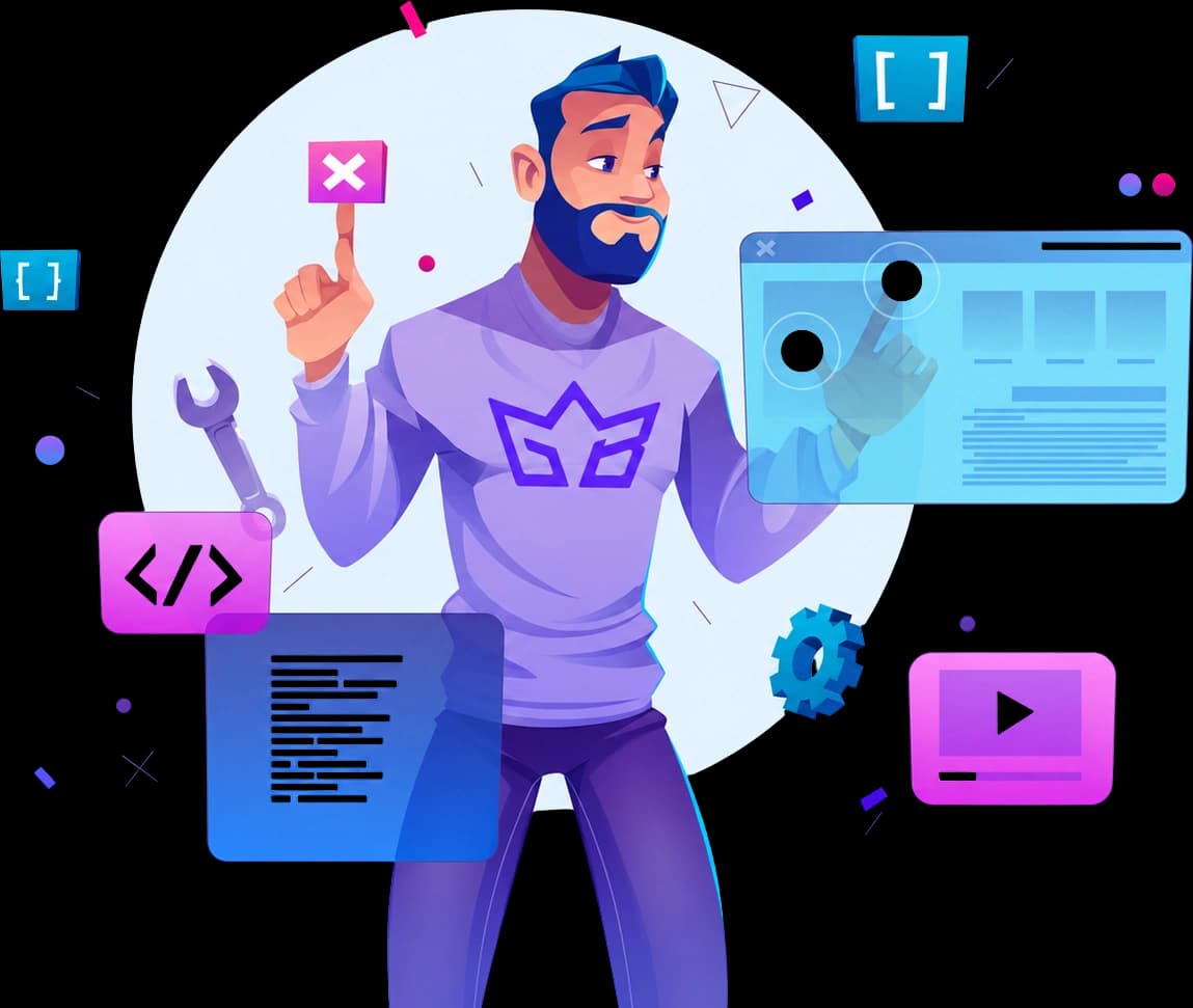 A designer building a website