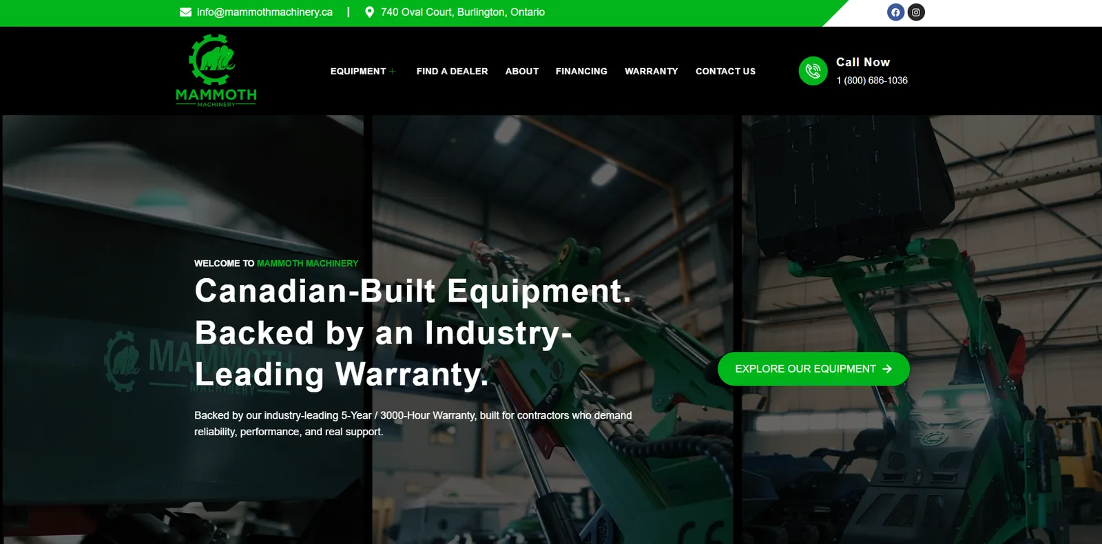 Mammoth Machinery website