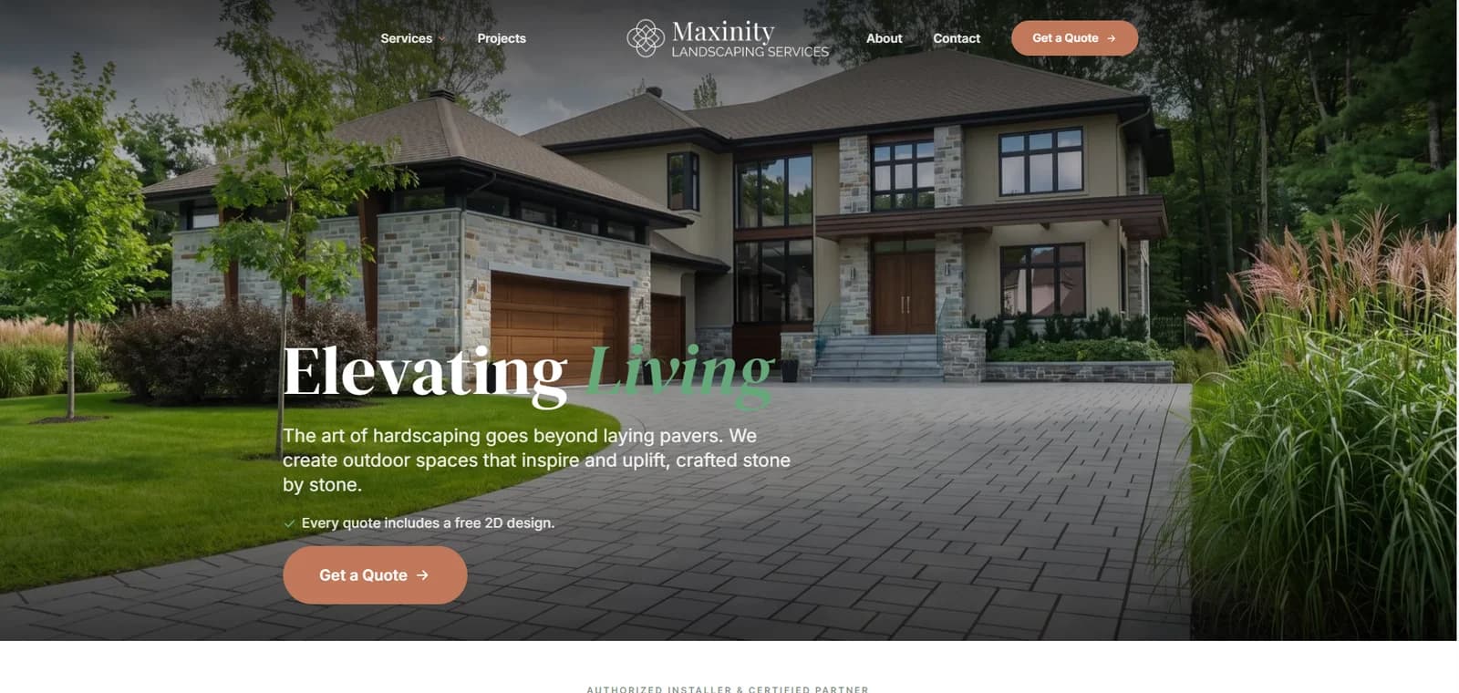 Maxinity Landscaping website, built by Growth Boss